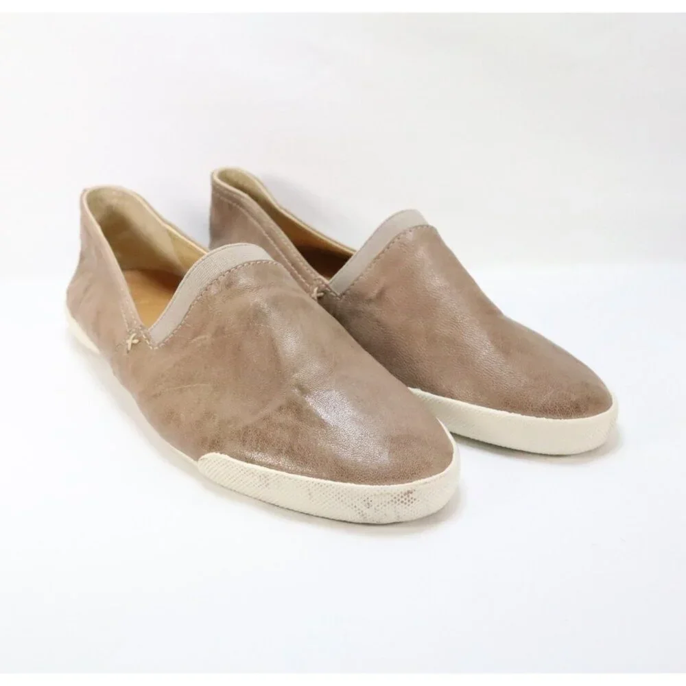 Frye Shoes Womens 9 M Melanie Slip On Taupe Brown Casual Comfort‎ Low Round Toe